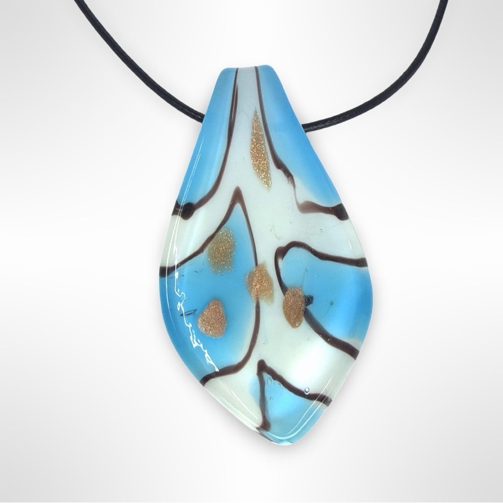 Handmade Boho Swirl Glass Pendant Necklace